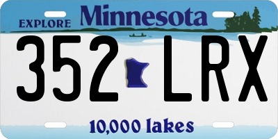 MN license plate 352LRX