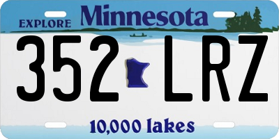 MN license plate 352LRZ