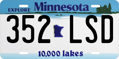 MN license plate 352LSD