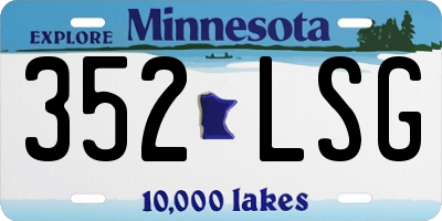 MN license plate 352LSG