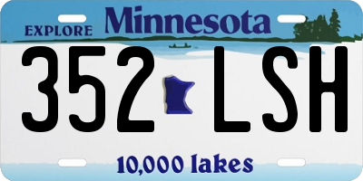 MN license plate 352LSH