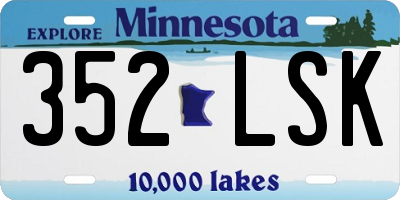 MN license plate 352LSK
