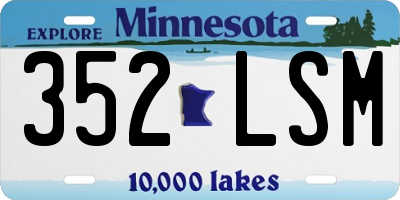 MN license plate 352LSM