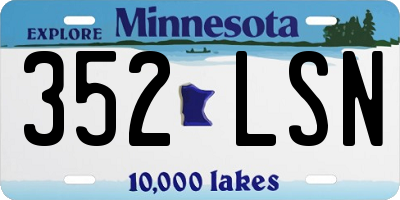 MN license plate 352LSN