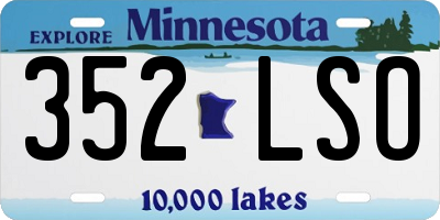 MN license plate 352LSO
