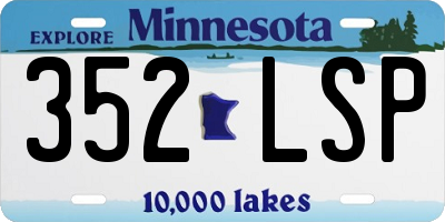 MN license plate 352LSP