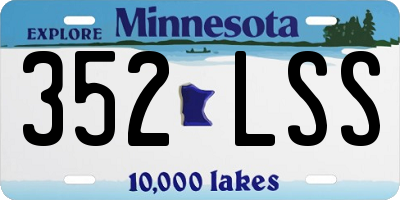 MN license plate 352LSS