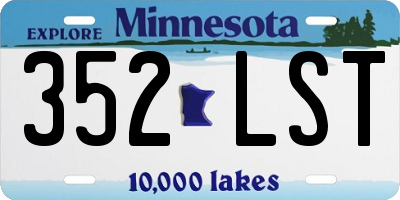 MN license plate 352LST