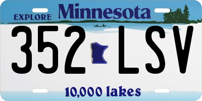 MN license plate 352LSV