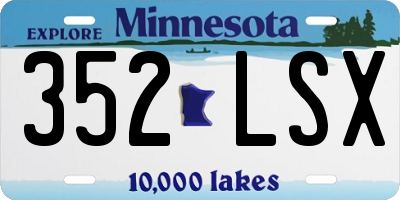 MN license plate 352LSX