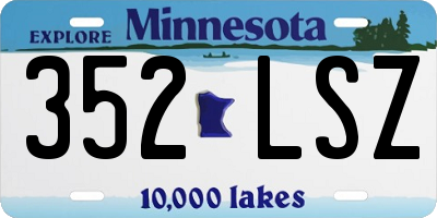 MN license plate 352LSZ