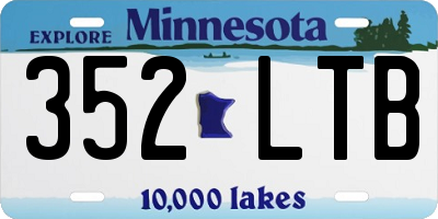 MN license plate 352LTB