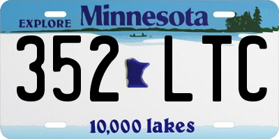 MN license plate 352LTC