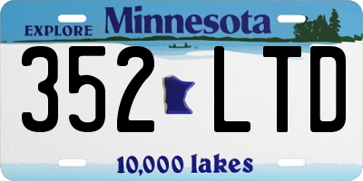 MN license plate 352LTD
