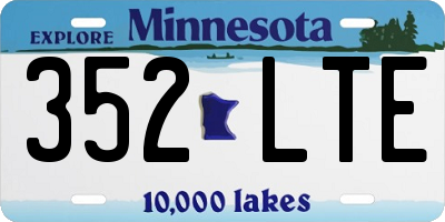 MN license plate 352LTE