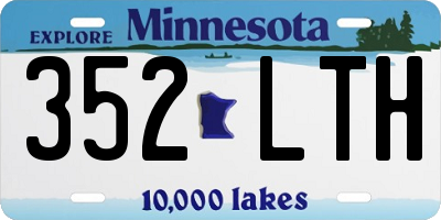MN license plate 352LTH