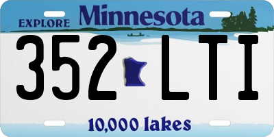 MN license plate 352LTI