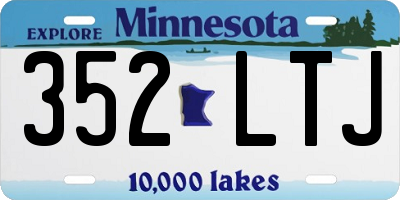 MN license plate 352LTJ