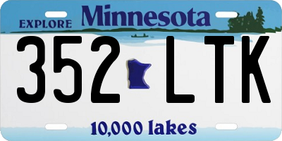 MN license plate 352LTK