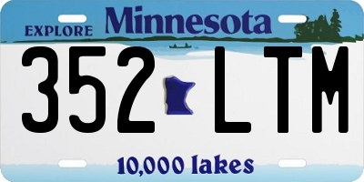 MN license plate 352LTM