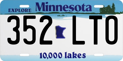MN license plate 352LTO