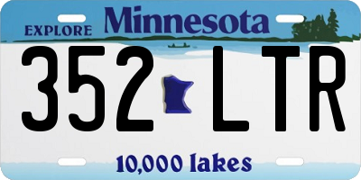 MN license plate 352LTR