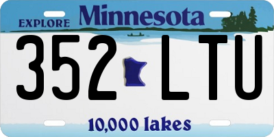 MN license plate 352LTU