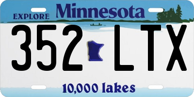 MN license plate 352LTX