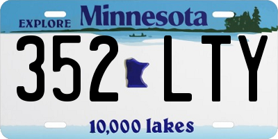 MN license plate 352LTY