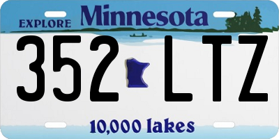 MN license plate 352LTZ