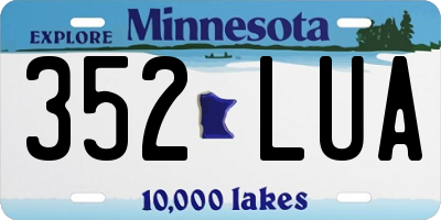 MN license plate 352LUA
