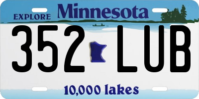 MN license plate 352LUB