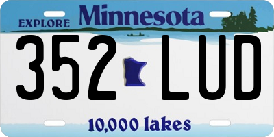 MN license plate 352LUD