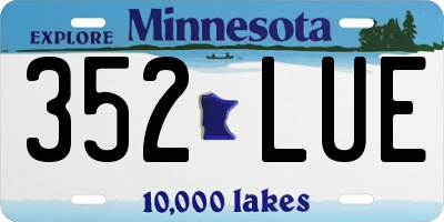 MN license plate 352LUE