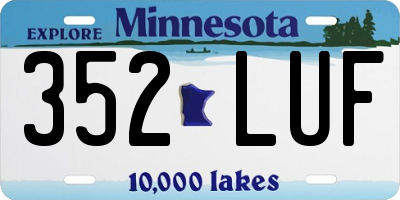 MN license plate 352LUF
