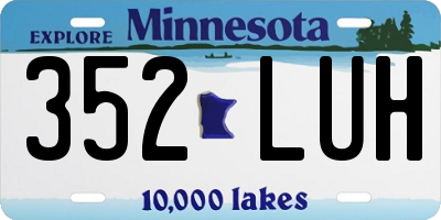 MN license plate 352LUH