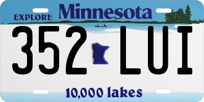 MN license plate 352LUI