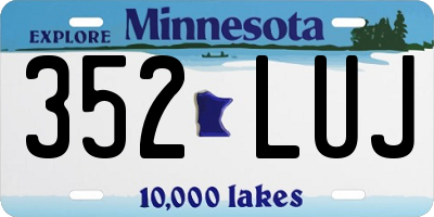 MN license plate 352LUJ