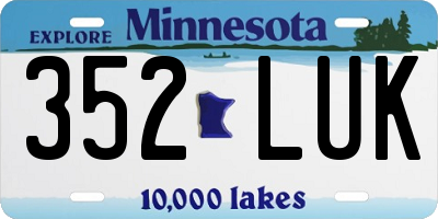 MN license plate 352LUK