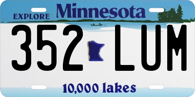 MN license plate 352LUM