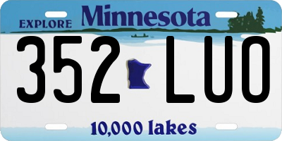 MN license plate 352LUO