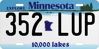 MN license plate 352LUP