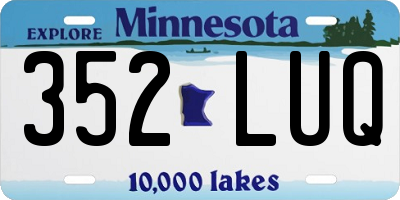 MN license plate 352LUQ