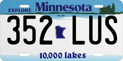MN license plate 352LUS