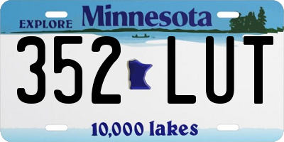 MN license plate 352LUT