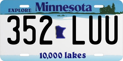 MN license plate 352LUU