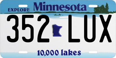 MN license plate 352LUX