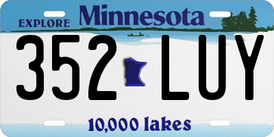 MN license plate 352LUY