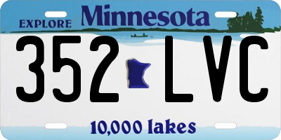 MN license plate 352LVC