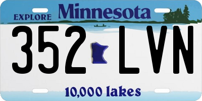 MN license plate 352LVN